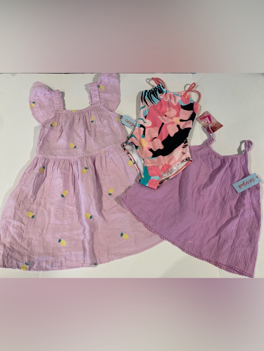 NWT Girls’ Clothes Bundle ~ Dress, Kanu Surf Swim, Top ~ L 10/12 ~ 3 Pcs